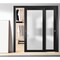 Sartodoors Slab Barn Door Panel Frosted Glass Lite Planum 2102 Black 28x84 Solid Core Modern Interior PLANUM2102S-BLK-2884 - alternate 2