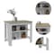 Homeroots White and Brown 41in Kitchen Island With Storage 477872 - alternate 3