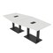 Skutchi Designs Hexagon Conference Table With Power Unit, 48 in W, 96 in L, White HAR-HEX.IR-48X96-DOU.BK-WA7976-EBLK - alternate 1