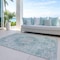Homeroots 8' X 10' Teal Blue Floral Medallion Washable Indoor Outdoor Area Rug 607947 - alternate 3