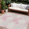 Homeroots 9' X 12' Pink Gray And Ivory Geometric Washable Indoor Outdoor Area Rug 593616 - alternate 1