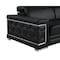 Homeroots 71" Black And Silver Genuine Leather Loveseat 546440 - alternate 6