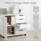 Lavish Home 5 Drawer Office Storage Cabinet Wooden Lateral File Cabinet with 5 Drawers, Door, and Shelves 80-FC-5D-W - alternate 2