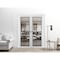 Sartodoors Sliding Double Pocket Door Clear Glass, Lucia 2466 White Silk and Aluminum Strips, Kit Trims Rail LUCIA2466DP-WS-48 x 80 (2* 24x80) - alternate 3