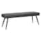 Homeroots 54in Dark Gray and Black Faux Leather Upholstered Dining Bench 558171 - alternate 3