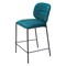Homeroots Set of Two 25" Green and Black Velvet and Steel Counter Height Bar Chairs, 2PK 564999 - alternate 2