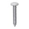 Auveco 10 x 1in White Painted Square Drive Pan Head Tapping Screw, 100PK 25387 - alternate 1