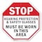 Signmission Stop Hearing Protection & Safety Gl, 6 Inch X 6 Inch, Plastic Sign OC-P-6-220 - alternate 1