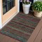 Homeroots 3' X 5' Black Green And Gold Striped Washable Indoor Outdoor Area Rug 588238 - alternate 1
