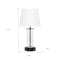 Homeroots 17" Black And Clear Glass And Metal Table Lamp With White Drum Shade 643451 - alternate 1