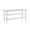 Flash Furniture 72 x 30 Stainless Steel Work Table-2 Undershelves NH-WT-GU-3072-GG - alternate 1