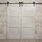 Sartodoors Modern Double Barn Door 48 x 80 inches, Ego 5010 Painted White Oak, 13FT Rail Track Set, Solid Pa EGO5010DB-PWO-48 - alternate 2