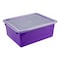 Storex Deep Storage Tray with Lid, Purple 62548U05C - alternate 1
