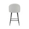 Homeroots Set of Two 26" White and Black Fabric and Metal Low Back Counter Height Bar Chairs, 2PK 555079 - alternate 2