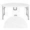 Regency Trestle 6 ft Round Folding Table and 6 Chairs Set, Blow Mold Plastic, Steel Frame, White TBM72RNDWH42WH - alternate 4
