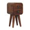 Homeroots 16" Brown Solid Wood Square Two Drawer Nightstand 651620 - alternate 6