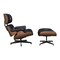 Homeroots 28" Black and Light Brown Tufted Genuine Leather Lounge Chair With Ottoman 636340 - alternate 3