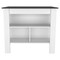 Homeroots 41in Dark Brown and White Wood Kitchen Island Set With Storage 519044 - alternate 1