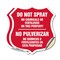 Signmission Bilingual No Spray Shield Sign Do Not Sp, 12 inch X 12 inch, Vinyl Decal, 2PK SHI-D-2PACK-12-366 - alternate 1