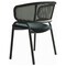 Leisuremod Ervilla Dining Chair in Black Steel Frame with Black Wicker Back and Black Seat, 4PK ECBL-20BL-BL4 - alternate 6
