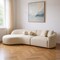 Homeroots Ivory Boucle Modular Curved Two Piece Sofa and Chaise Sectional With Toss Pillows 643971 - alternate 4