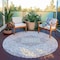 Homeroots 8' Lavender And Ivory Round Medallion Washable Indoor Outdoor Area Rug 617463 - alternate 6