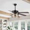 Jonathan Y Joanna 52" 2-Light Rustic Industrial Iron/Wood/Seeded Glass Mobile-App/Remote-Controlled LED Ceiling JYL9611A - alternate 6