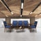 Regency Regent WallGuard Guest & Reception Waiting Room Wood Side Chair - Neo Walnut / Navy Blue Vinyl 9875NWNV - alternate 5