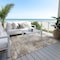Homeroots 3' X 5' Ivory Blue And Copper Abstract Washable Indoor Outdoor Area Rug 605843 - alternate 3