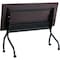 Lorell Rectangle Lorell Mahogany Flip Top Training Table, 23.6 W, 48 L, 29.5 H, Melamine Top, Mahogany LLR59518 - alternate 2