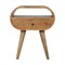Homeroots 21" Natural Solid Wood Oval One Drawer Nightstand 651527 - alternate 1