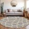 Homeroots 8' Gray Ivory And Beige Round Abstract Washable Indoor Outdoor Area Rug 600536 - alternate 3