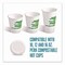 Perk Compostable Plastic Hot Cup Lids, Fits 10 oz to 16 oz Hot Cups, Plastic, White, 500PK PK56218CT - alternate 2