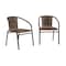 Flash Furniture Lila  Medium Brown Rattan Indoor-Outdoor Restaurant Stack Chair, PK2 2-TLH-037-DK-BN-GG - alternate 1