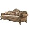 Homeroots 35" Brown Velvet Floral Sofa And Toss Pillows 348642 - alternate 1