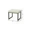 Homeroots 20in Off White and Silver Tufted Faux Leather and Metal Upholstered Bench 733245 - alternate 3