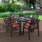 Leisuremod Chelsea Modern Patio Dining Armchair in Aluminum with Removable Cushions, Cherry Red CC20BL-CHR - alternate 5