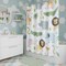 Homeroots 72" Blue Green And White Youthful Animal Print Shower Curtain 720618 - alternate 2