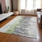 Homeroots 3' X 5' Green And Silver Abstract Washable Indoor Outdoor Area Rug 582386 - alternate 6