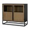 Homeroots 18in Black Iron and Metal Accent Cabinet With Two Doors 727719 - alternate 1