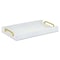 Homeroots 16in White Faux Shagreen Serving Tray With Handles 713551 - alternate 2