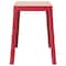 Leisuremod Tresse Stackable Plastic Square Dining Stool with Wicker Seat, Red TS12R - alternate 3