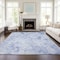 Homeroots 5' X 8' Sky Blue And Denim Blue Floral Washable Indoor Outdoor Area Rug 583131 - alternate 4