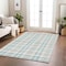 Homeroots 10' X 14' Sky Blue And Gray Plaid Washable Indoor Outdoor Area Rug 601367 - alternate 3