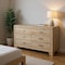 Homeroots 59" Natural Brown Manufactured Wood Six Drawer Double Dresser 486515 - alternate 3