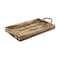 Homeroots 20in Brown Distressed Wood Handmade Serving Tray With Rope Handles 399628 - alternate 2