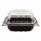 Karat Polypropylene Plastic Hinged Container, 6 x 6 x 3, Black/Clear, Plastic, 300PK FP-PHC66PP-1C - alternate 5