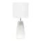 Homeroots 18" Off White Ceramic Geometric Table Lamp With White Drum Shade 643455 - alternate 2