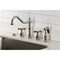 Kingston Brass Double-Handle Widespread Kitchen Faucet with Brass Sprayer, Polished Nickel KB1796BEXBS - alternate 2