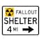 Sign Solutions Usa Symbol Fallout Shelter Right Arrow 4 MI, 30 in W x Horizontal Rectangle, Aluminum Sign DUS10DWT3024EM-7cR - alternate 1